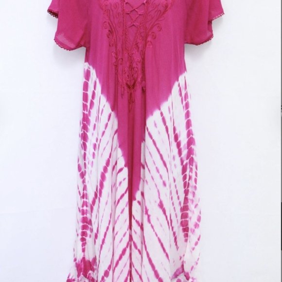 Adorable cotton gauze summer dress/beach cover up. Free size - Picture 10 of 12